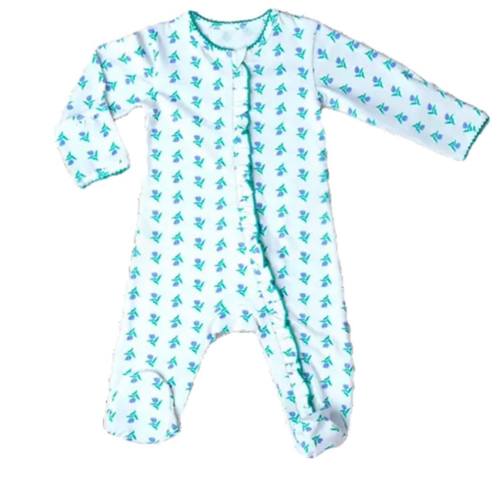 White and Green Baby Onesie